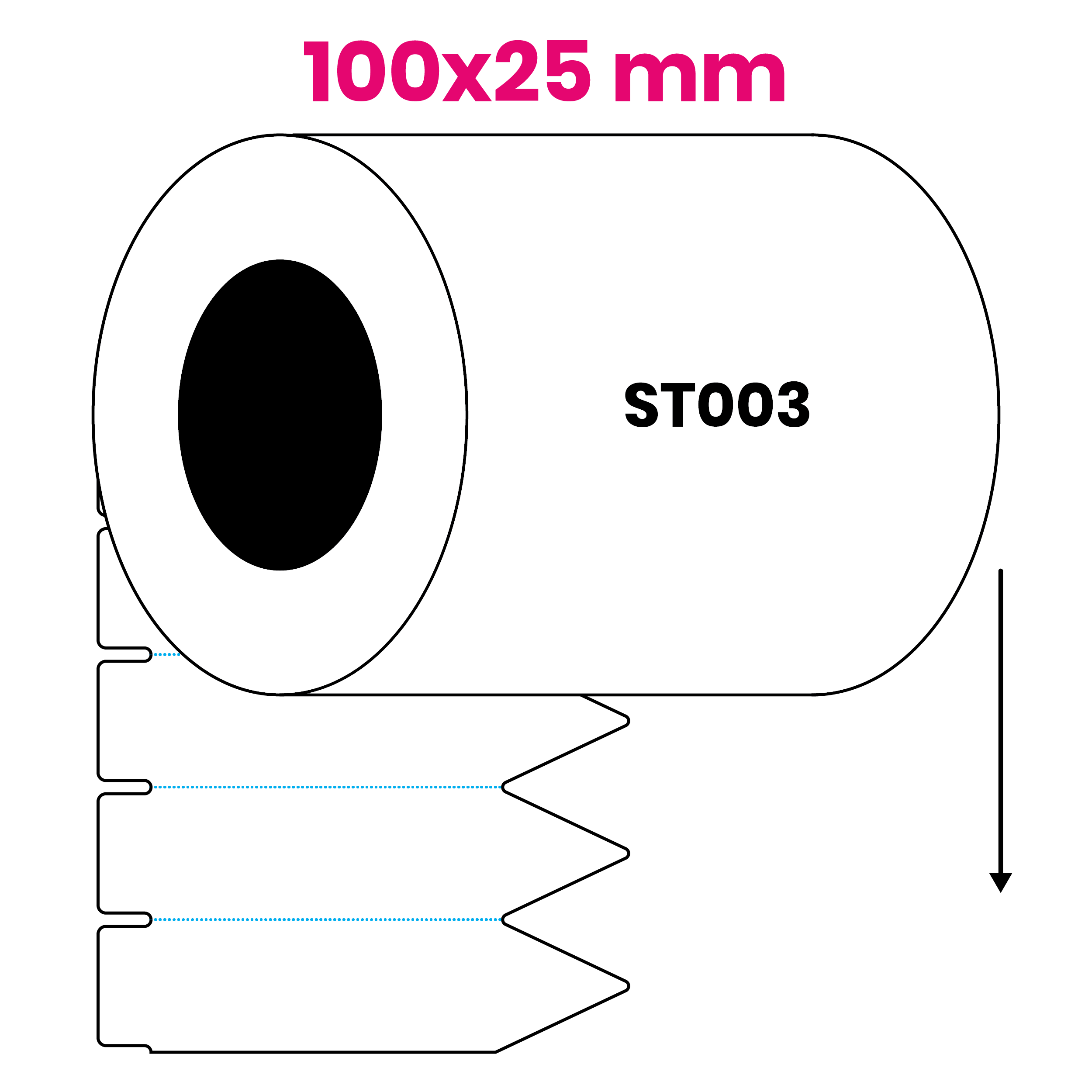 Steeketiket 100x25mm ST003