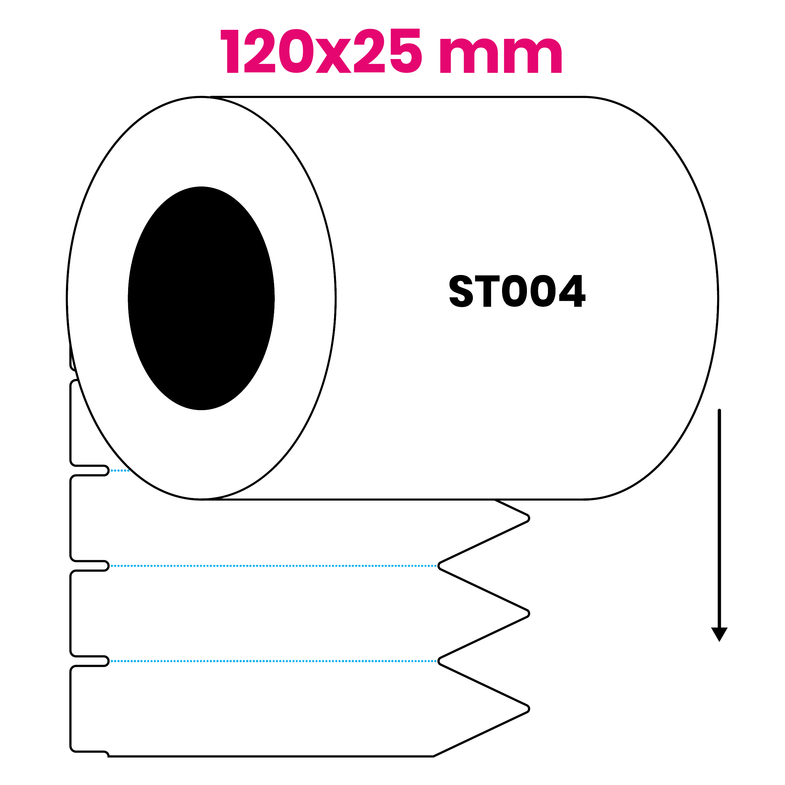 Steeketiket 120x25mm ST004
