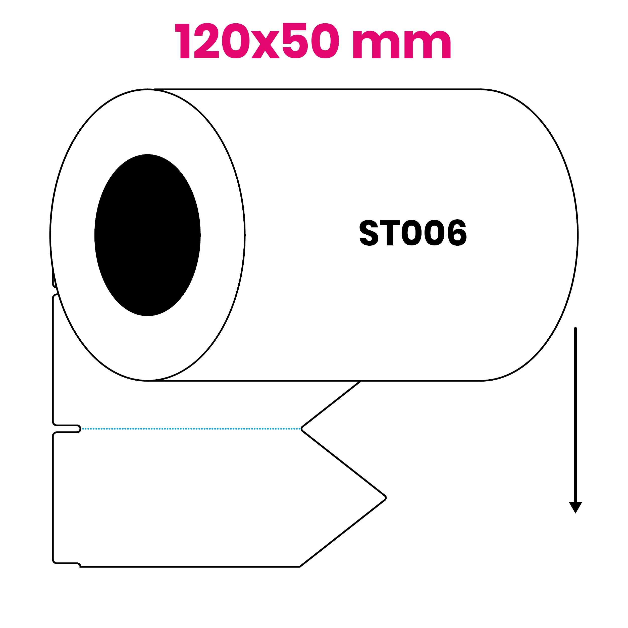 Steeketiket 120x50mm ST006