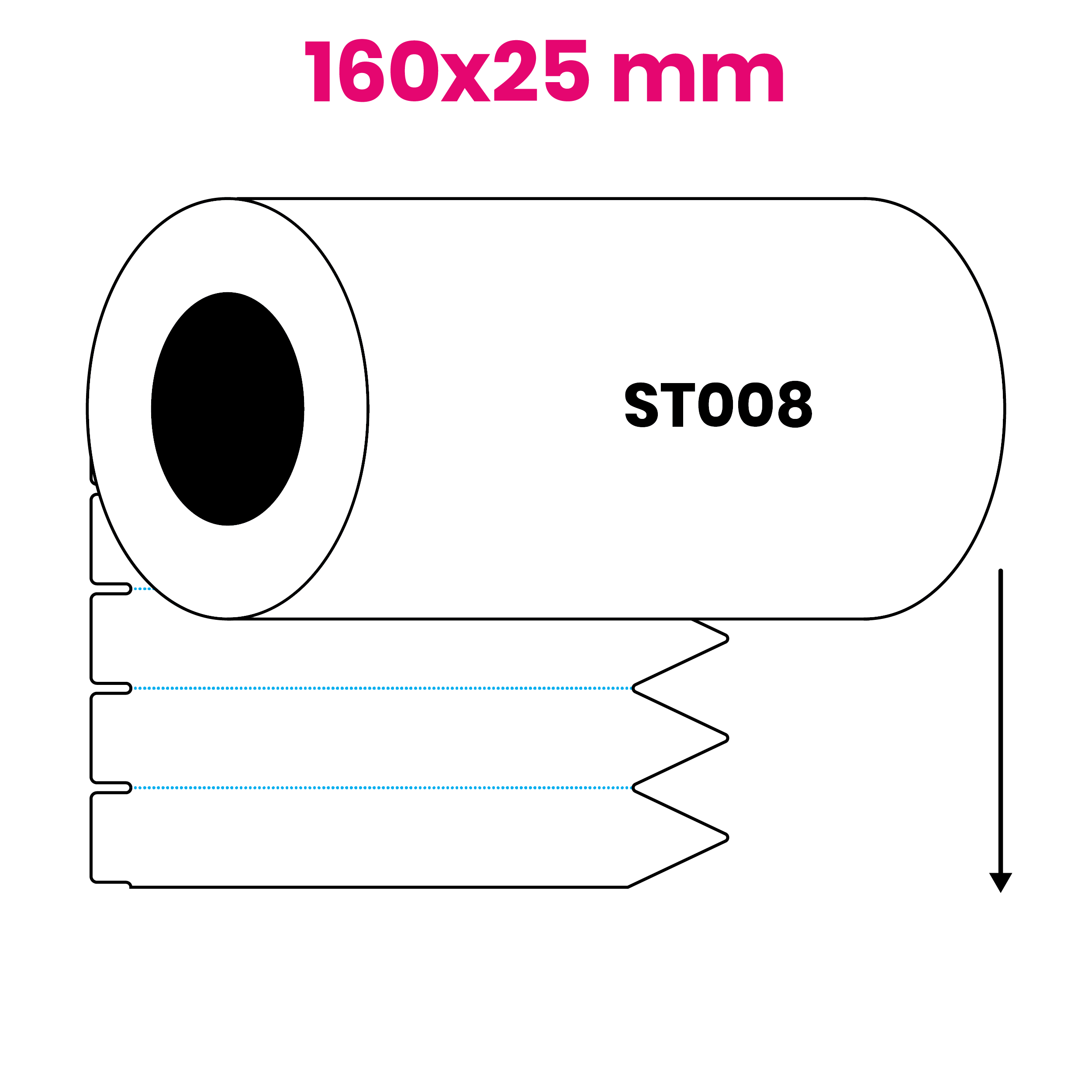 Steeketiket 160x25mm ST008