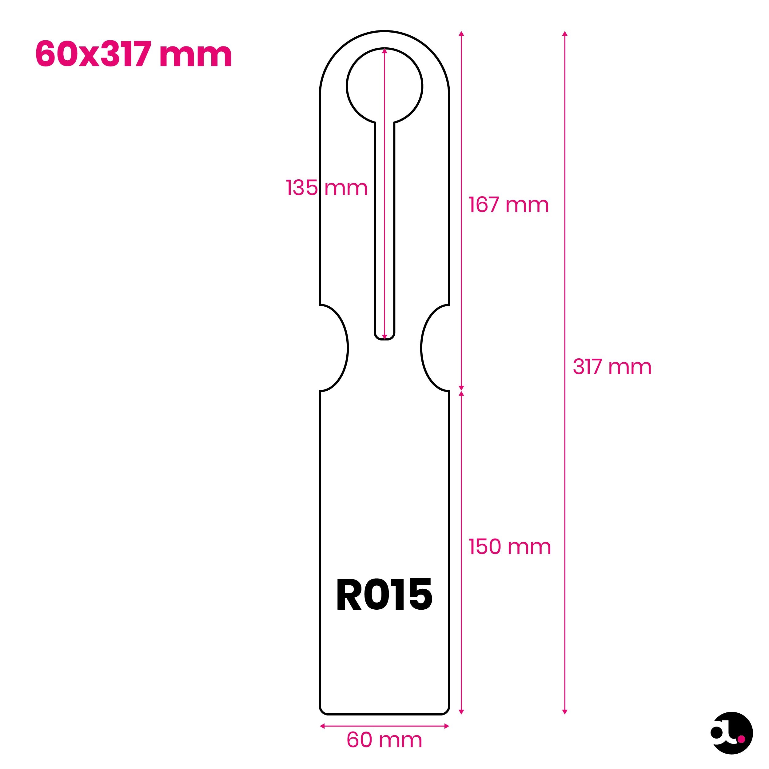 Hanglabel 60x317mm R015 specs