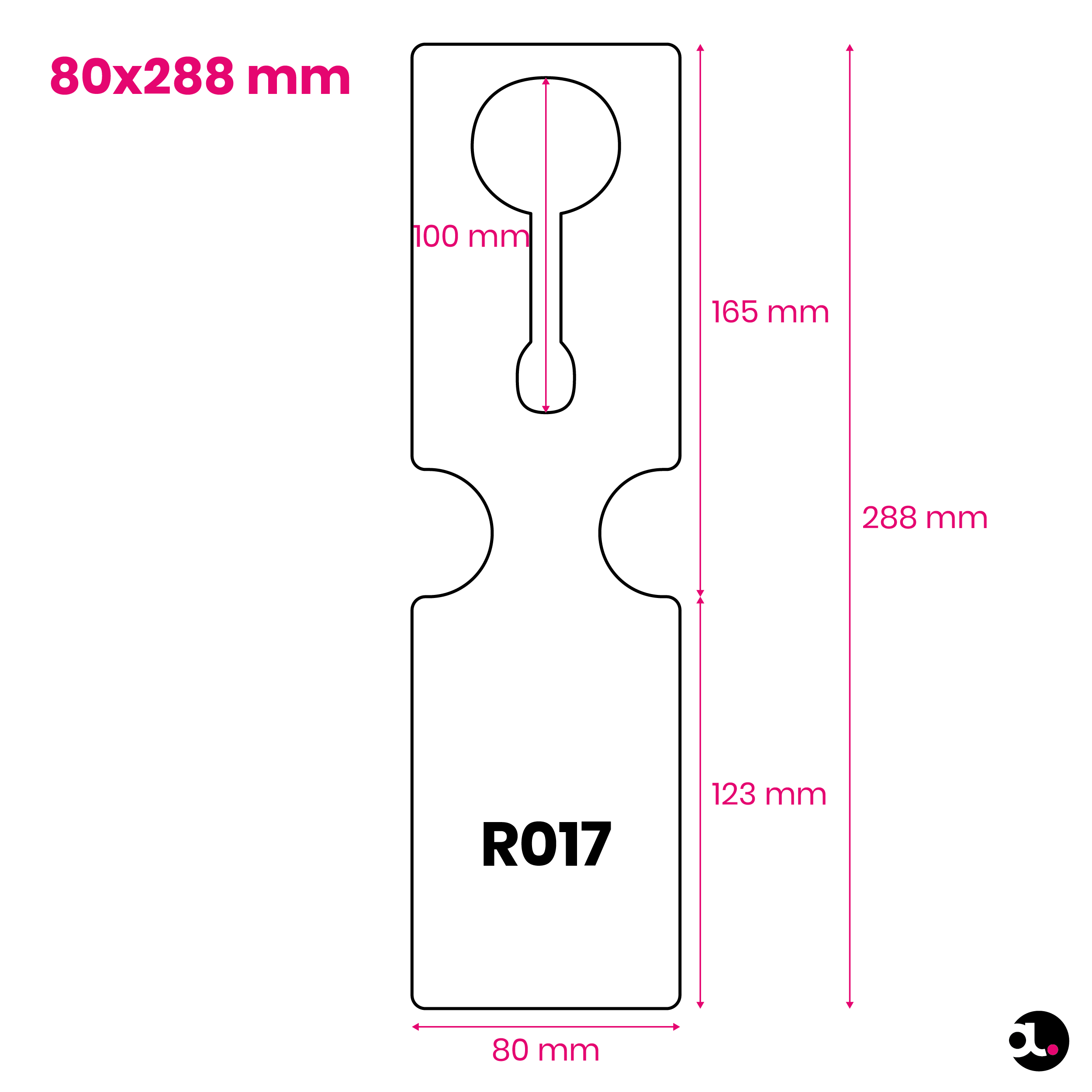 Hanglabel 80x288mm R017 specs