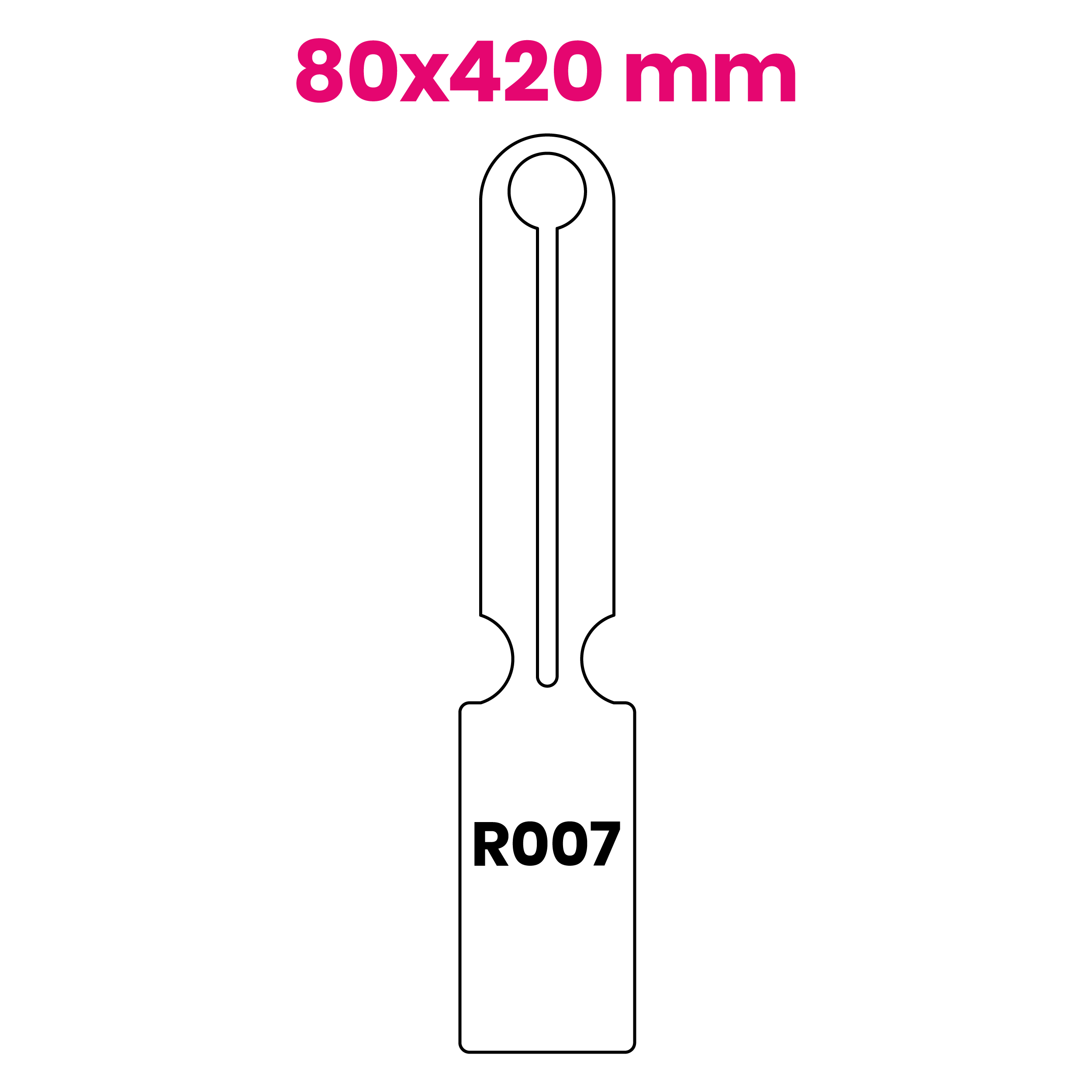 Hängeetikett 80 x 420 mm R007
