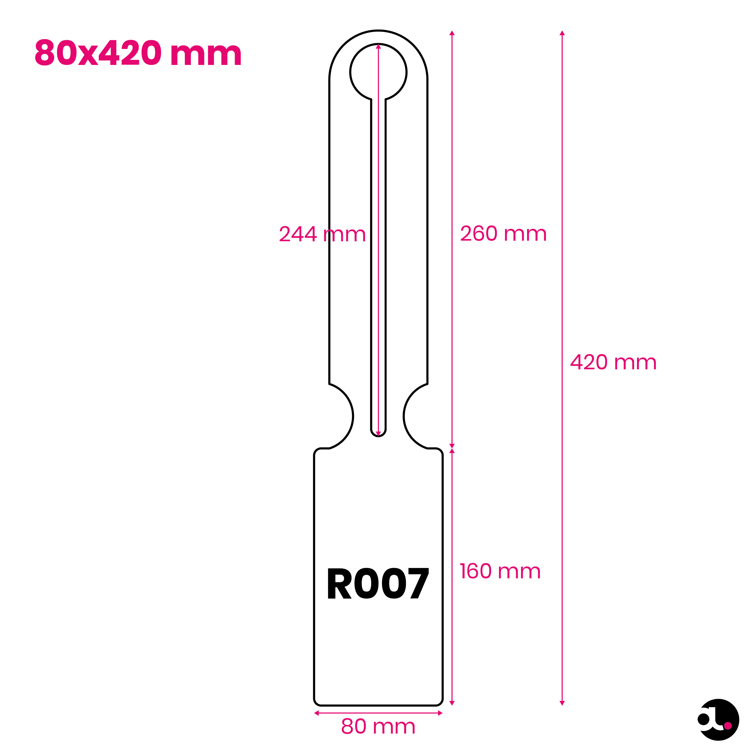 Hanglabel 80x420mm R007 specs