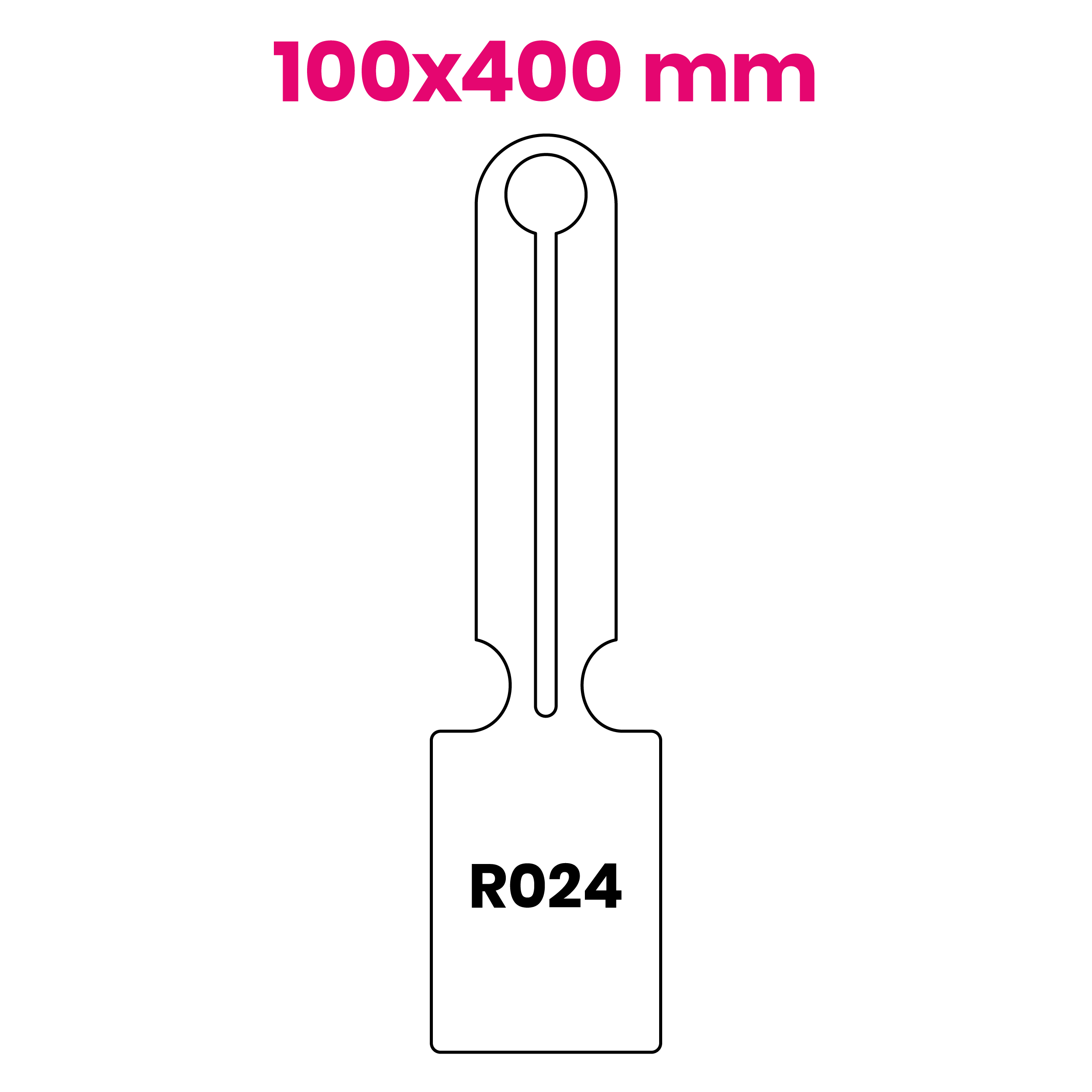 Hanglabel 100x400mm R024
