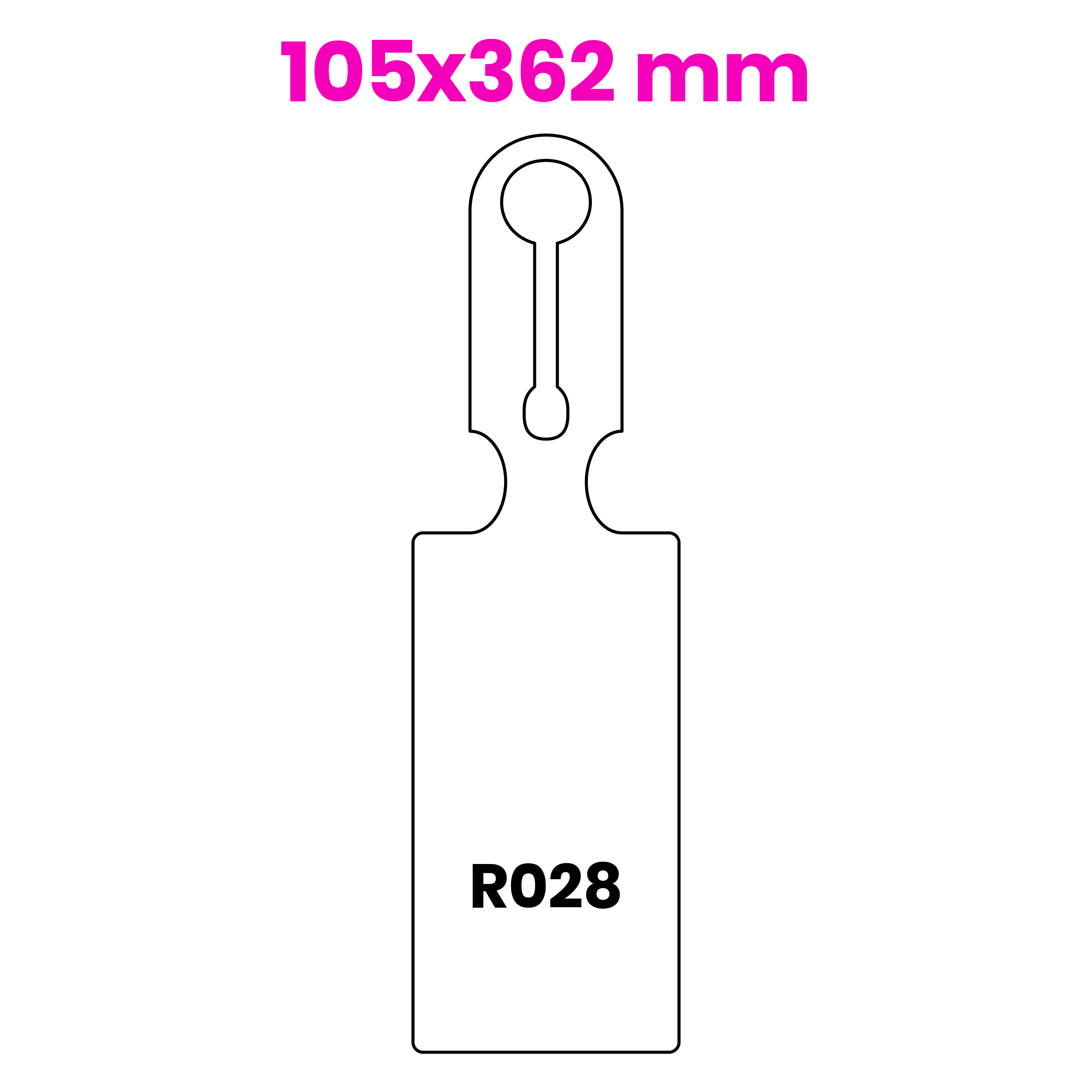 Hanglabel 105x362mm R028