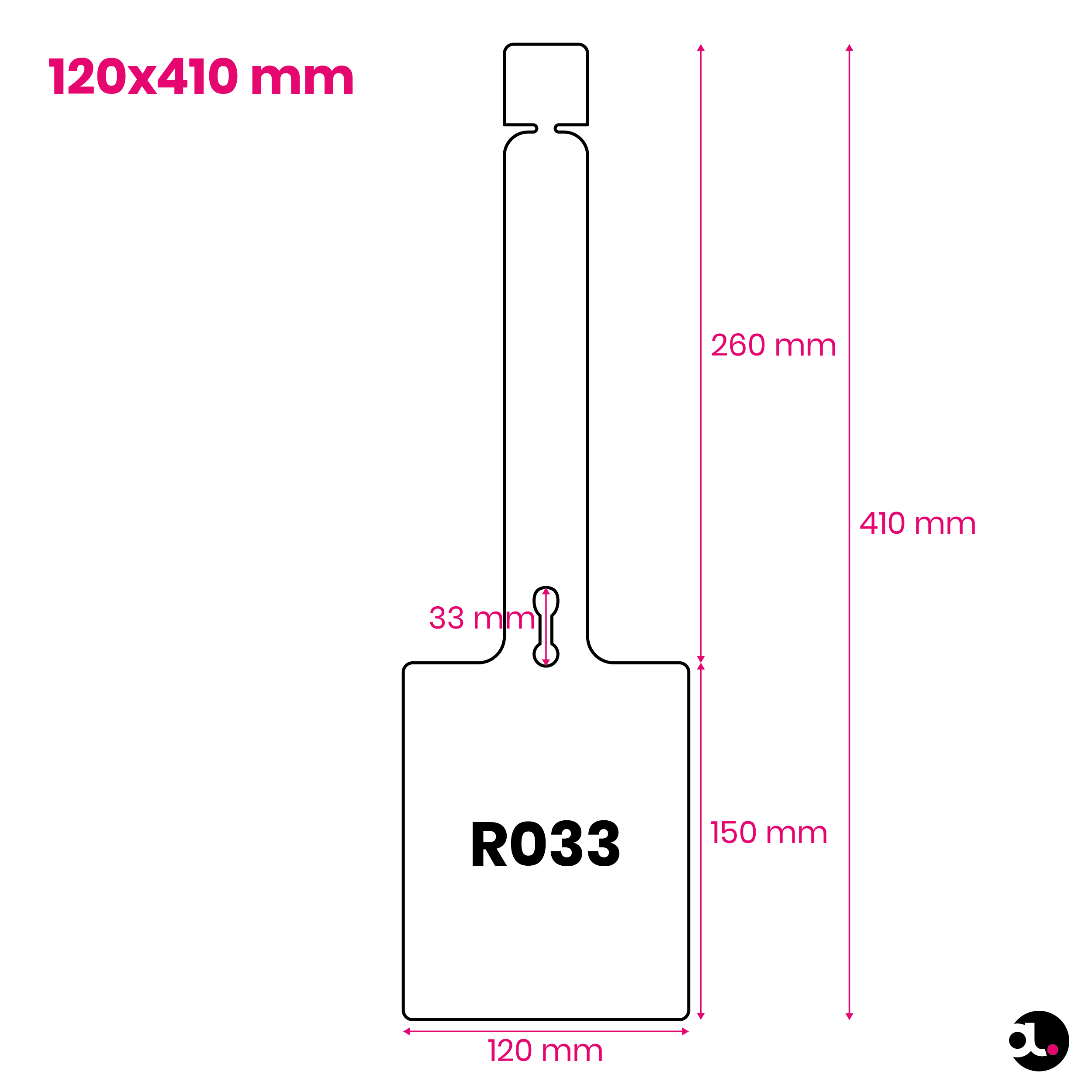 Hanglabel 120x410mm R033 specs