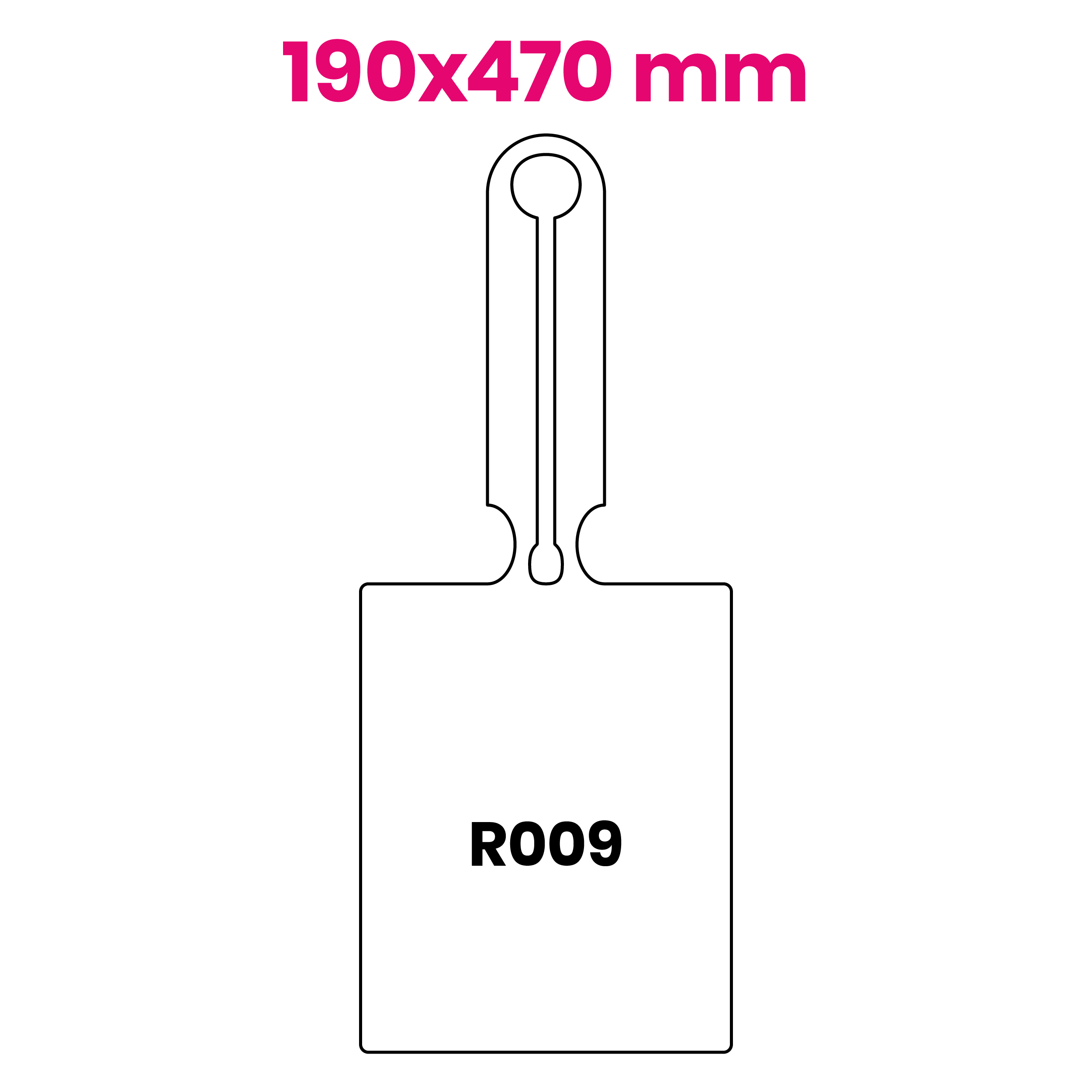 Hängeetikett 190x470 mm R009