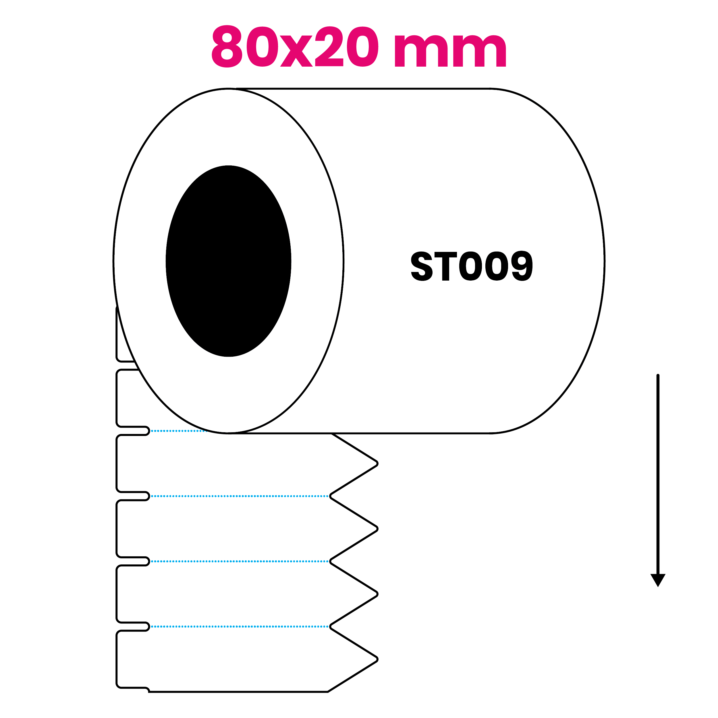 Steeketiket 80x20mm ST009