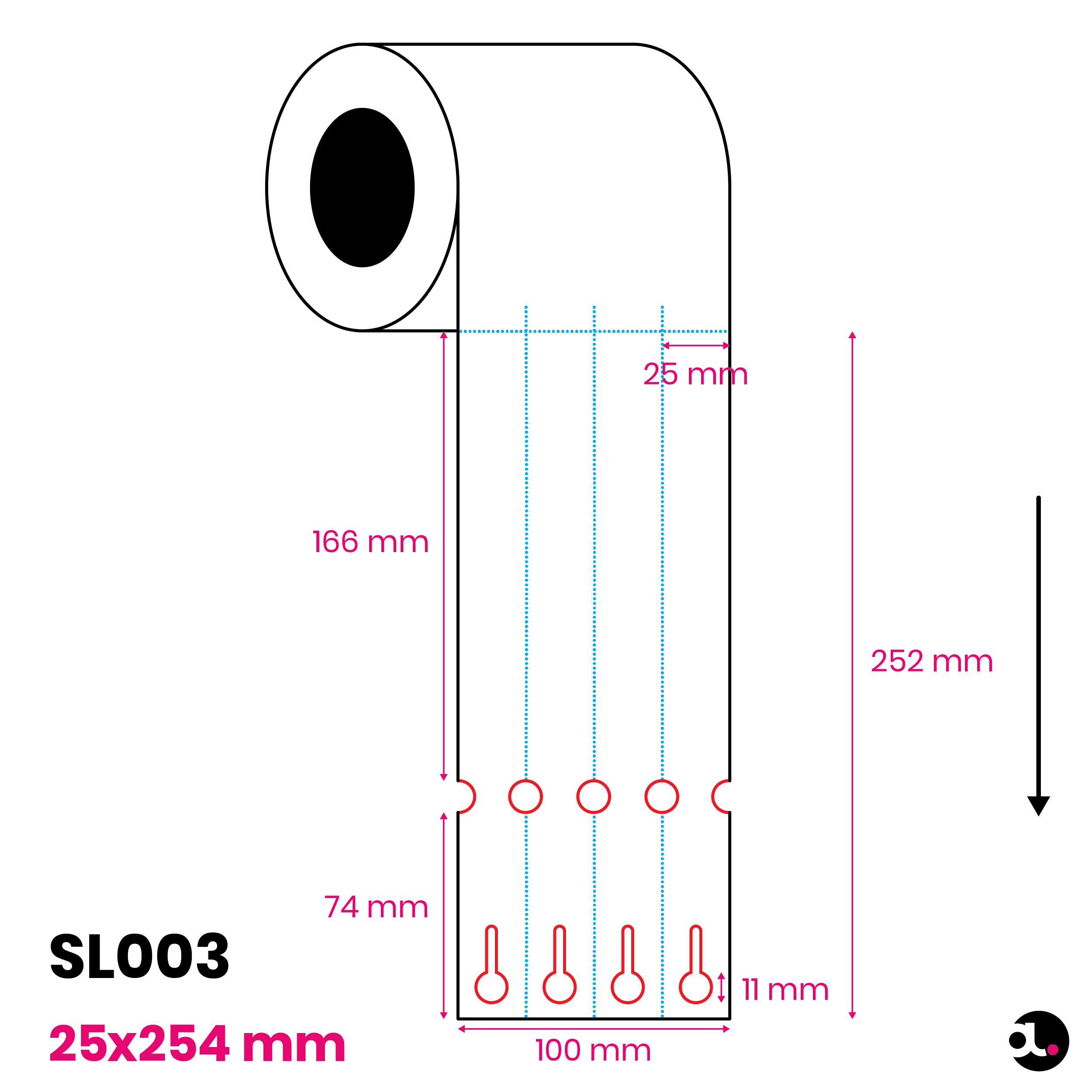 25 x 254 mm 4r specs