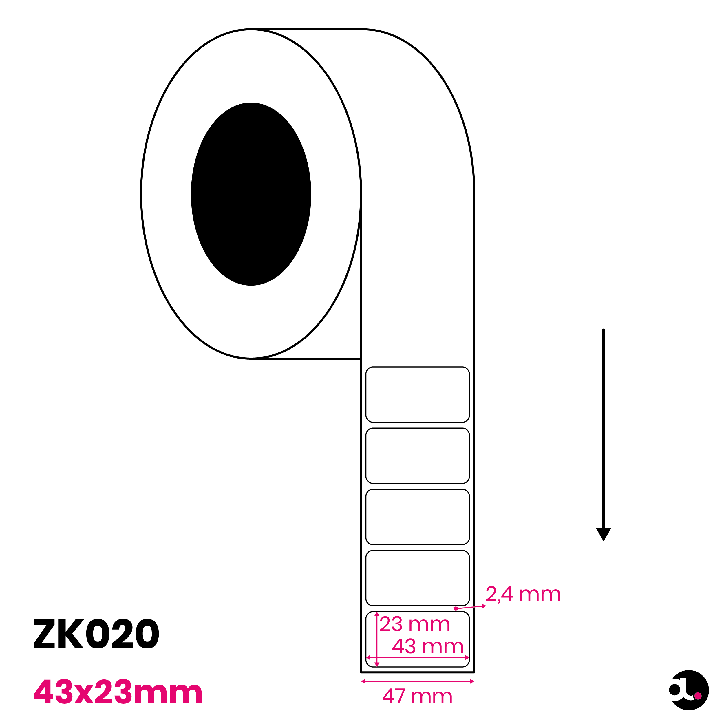 43 x 23 mm - 1 de front - Image 2
